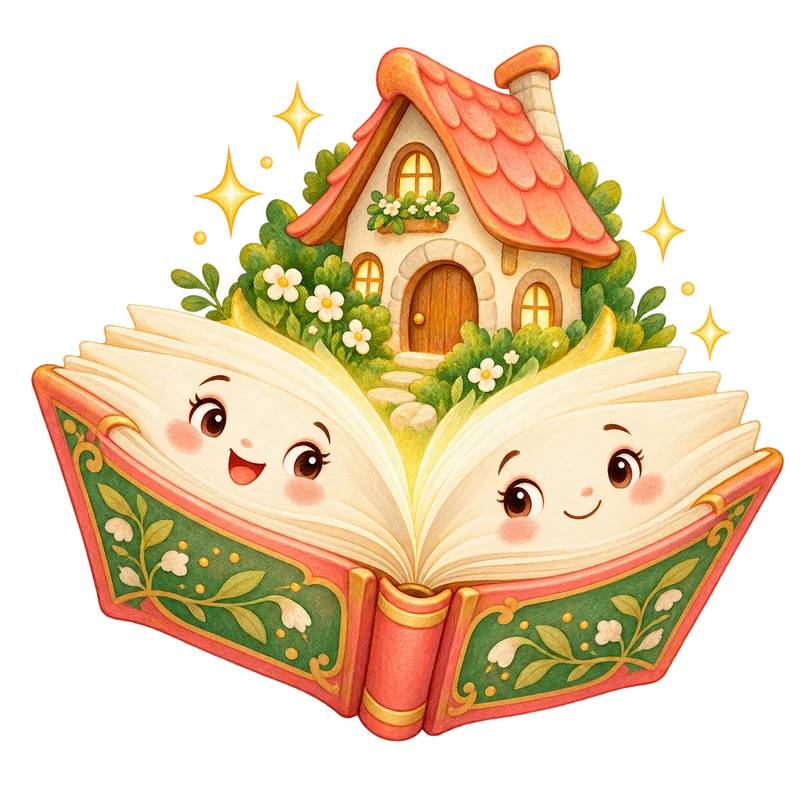 Книга с глазками и сказочный домик